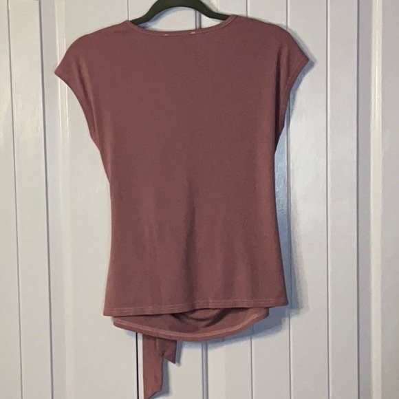 Grace Karin Mauve Tie-Front Cap Sleeve Blouse ~ Dusty Rose~Size Medium - Picture 11 of 16
